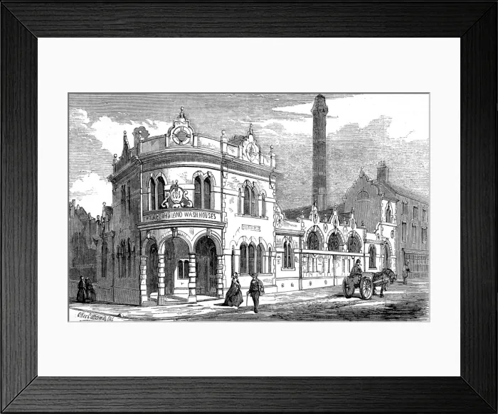 Framed Print : Public Baths and Washhouse, Newcastle-on-Tyne, 1859 Framed Print : Public Baths and Washhouse, Newcastle-on-Tyne, 1859