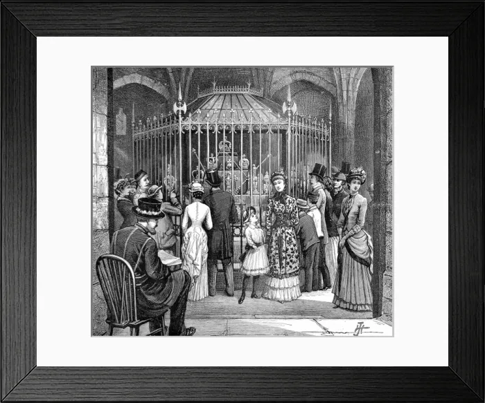 Framed Print : The Regalia at the Tower of London, 1885