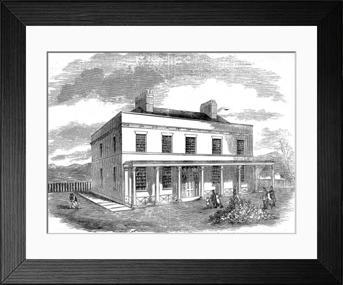 Framed Print : Insane Soldiers Asylum, Chatham, Kent, 1857 Framed Print : Insane Soldiers Asylum, Chatham, Kent, 1857