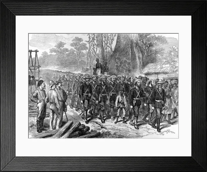 Framed Print : The Ashanti War (1873-74) - Arrival of the Naval Brigade
