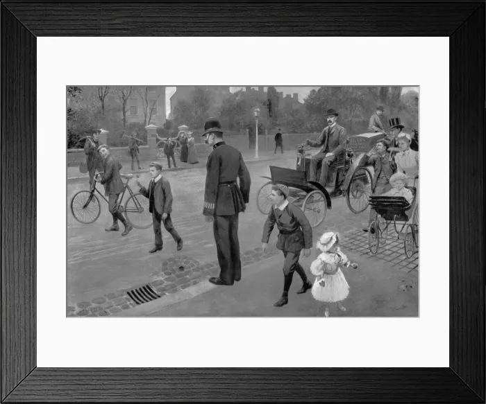 Framed Print : The First Motor-Car in England, c. 1894 Framed Print : The First Motor-Car in England, c. 1894