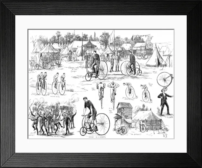 Framed Print : The Cyclists Camp at Alexandra Park, London, 1884