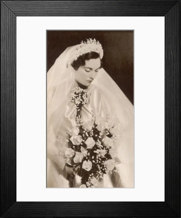 Framed Print : The Duchess of Gloucester on her wedding day Framed Print : The Duchess of Gloucester on her wedding day