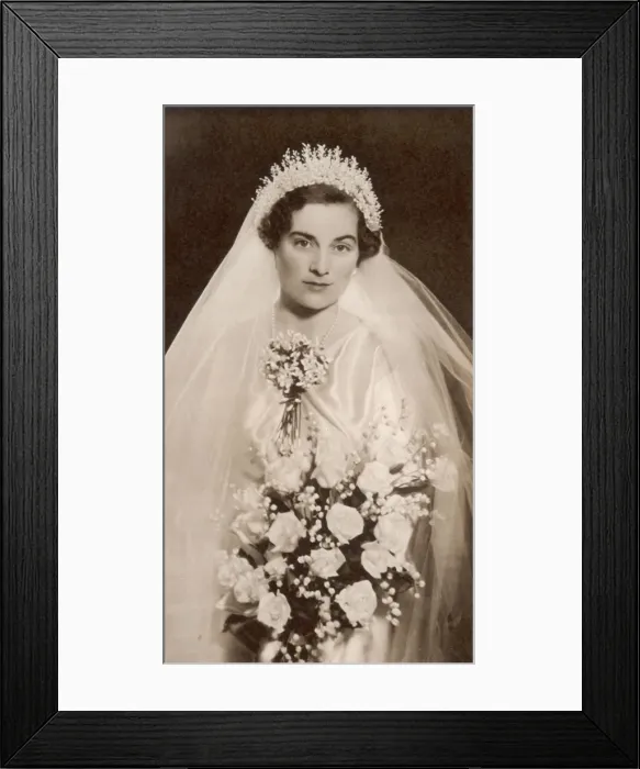 Framed Print : The Duchess of Gloucester on her wedding day Framed Print : The Duchess of Gloucester on her wedding day