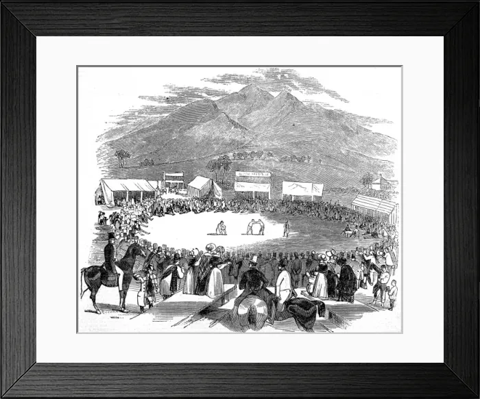 Framed Print : Wrestling Match in Cumberland, 1842