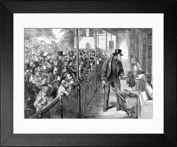 Framed Print : Feeding the Lions at London Zoo, 1871