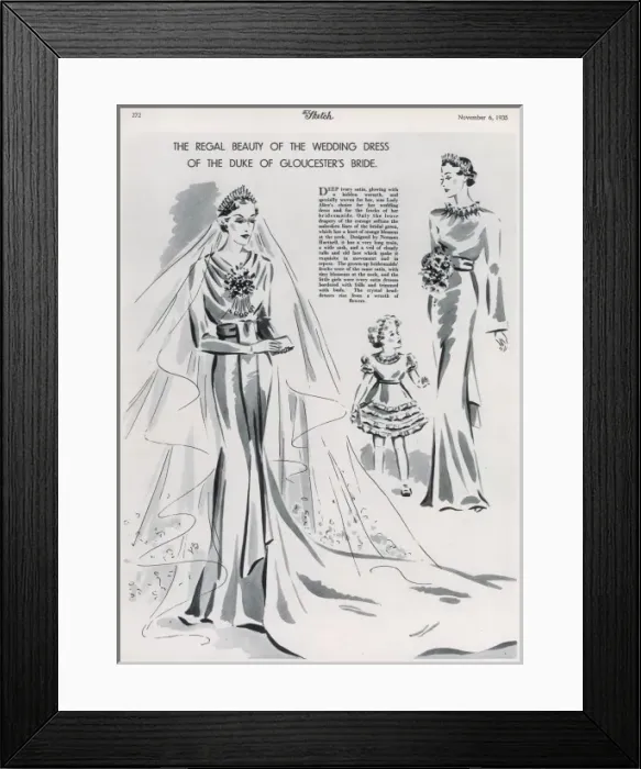 Framed Print : The regal beauty of the wedding dress of the Duke of Glouces Framed Print : The regal beauty of the wedding dress of the Duke of Glouces