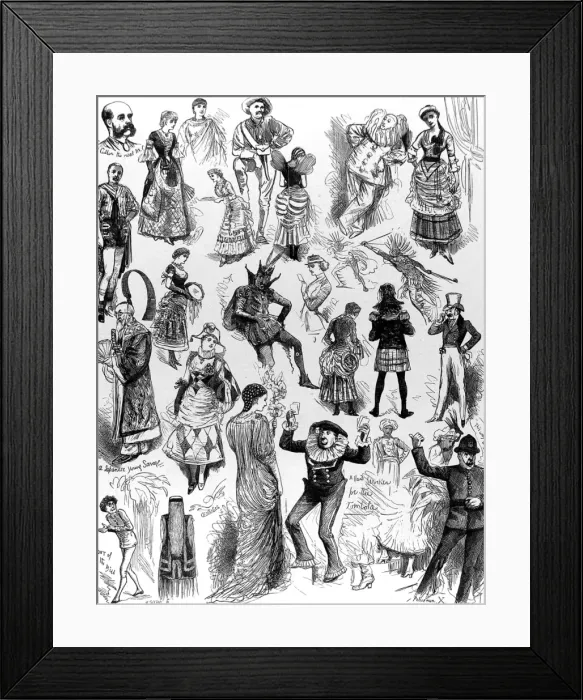 Framed Print : Revellers at the Savage Club Ball, 1883 Framed Print : Revellers at the Savage Club Ball, 1883
