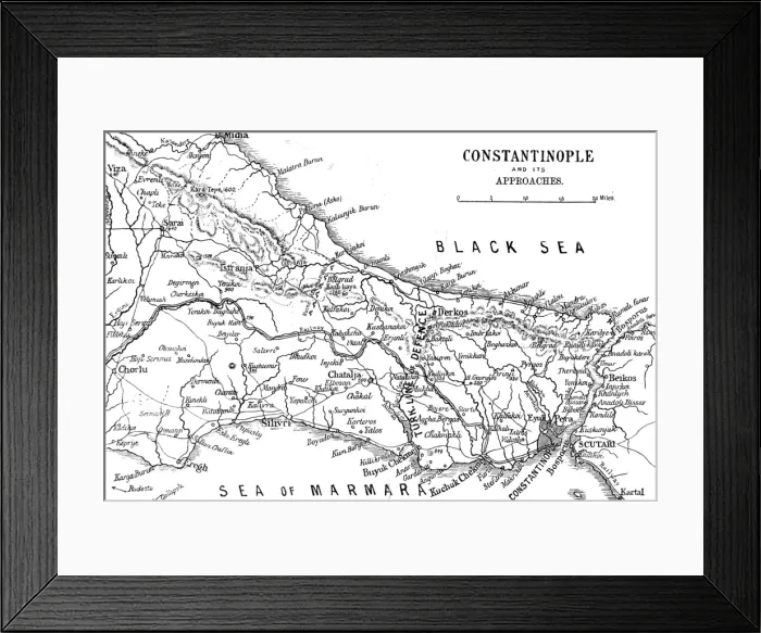Framed Print : Map of Constantinople, Turkey, 1878 Framed Print : Map of Constantinople, Turkey, 1878