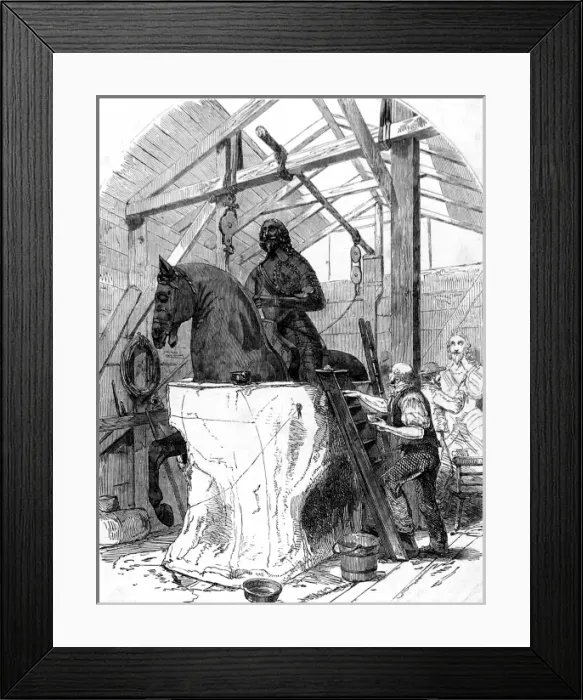 Framed Print : Taking a Plaster Cast of the Statue of Charles I, London, 18