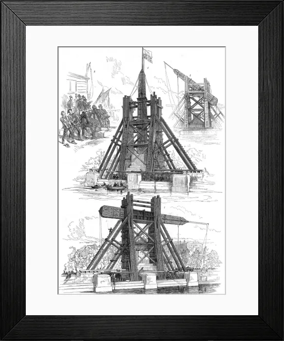 Framed Print : The Raising of Cleopatras Needle in London, 1878
