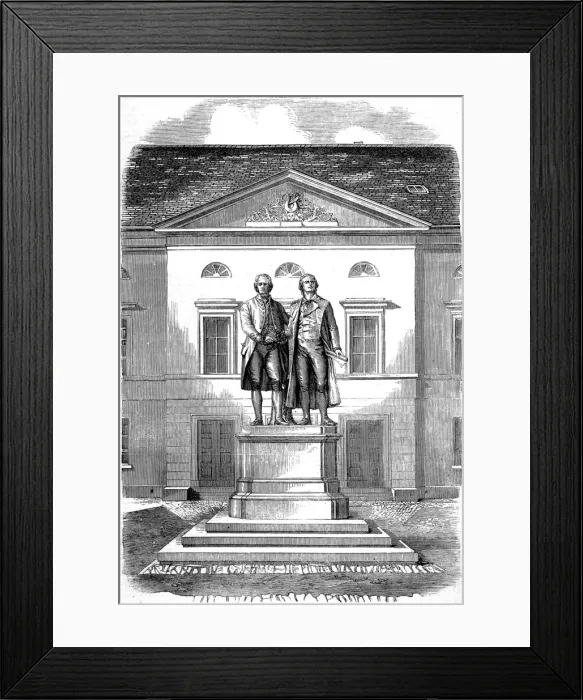 Framed Print : Statue of Goethe and Schiller, Weimar, 1858 Framed Print : Statue of Goethe and Schiller, Weimar, 1858