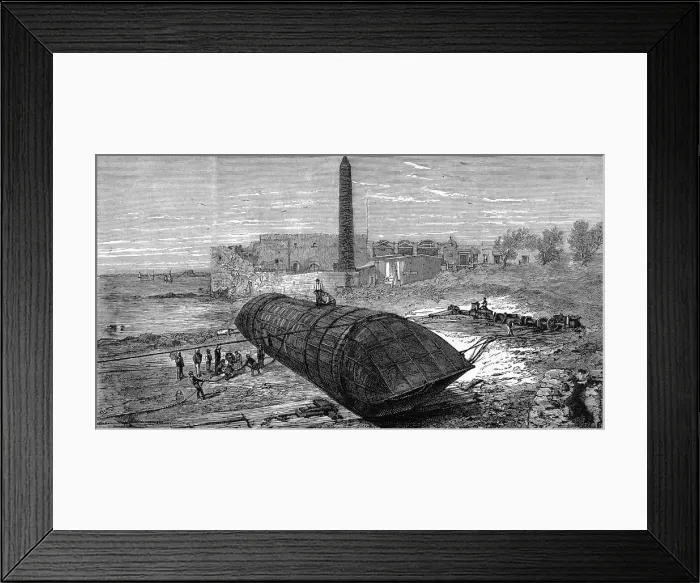 Framed Print : Rolling the Obelisk Ship Cleopatra down the Alexandra Beac Framed Print : Rolling the Obelisk Ship Cleopatra down the Alexandra Beac