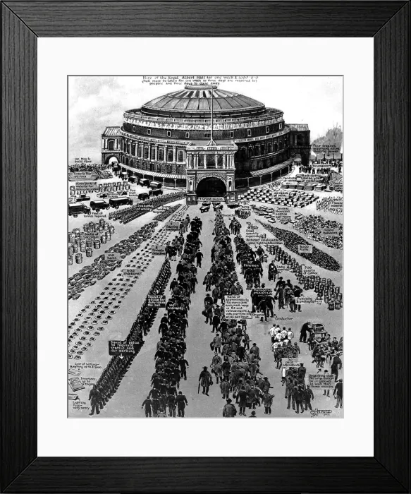 Framed Print : Resources required for a New Years Ball, Royal Albert Hall Framed Print : Resources required for a New Years Ball, Royal Albert Hall