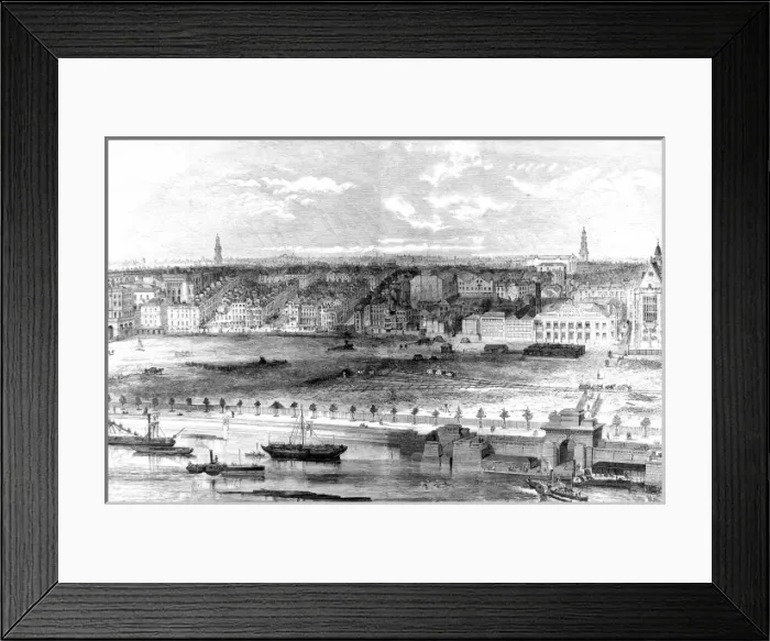 Framed Print : The Thames Embankment, London, 1869 Framed Print : The Thames Embankment, London, 1869