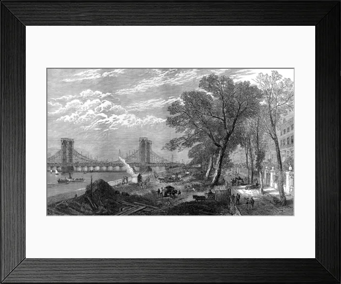 Framed Print : Thames Embankment Works, London, 1873
