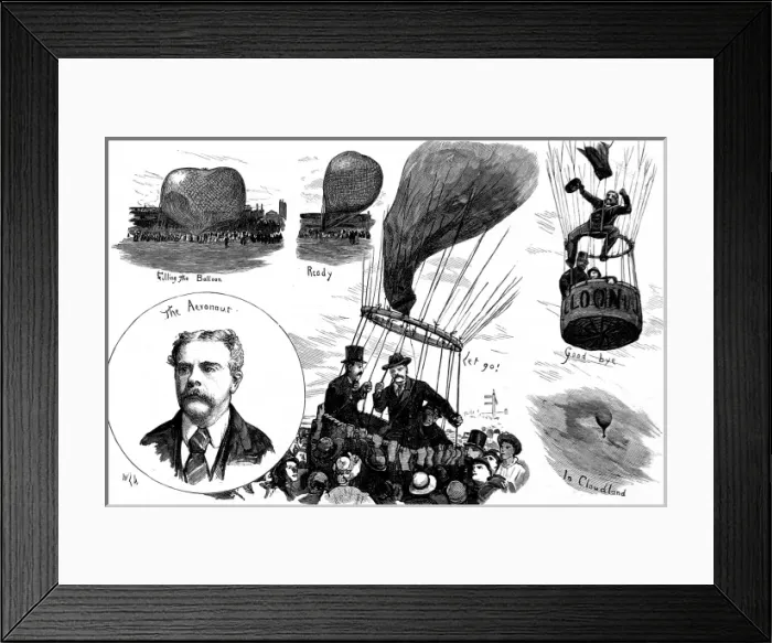 Framed Print : The Balloon Societys Garden Party, 1881 Framed Print : The Balloon Societys Garden Party, 1881