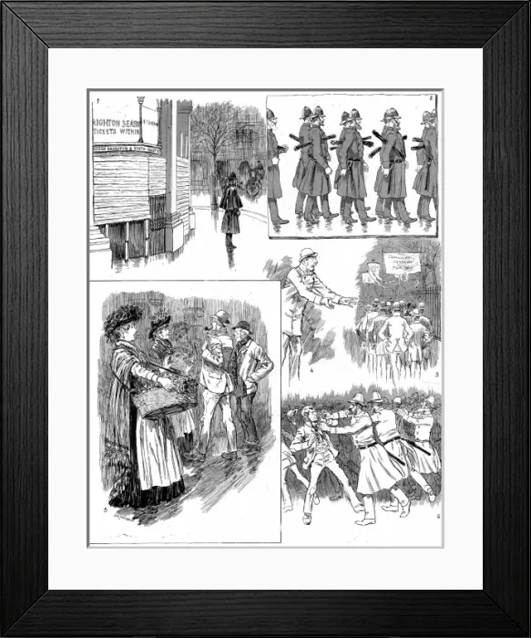 Framed Print : Sketches of the Socialist Meeting in Trafalgar Square, 1886