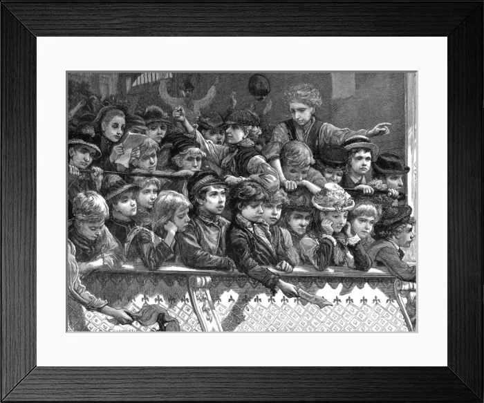 Framed Print : Audience of children at a London Music Hall, 1882 Framed Print : Audience of children at a London Music Hall, 1882