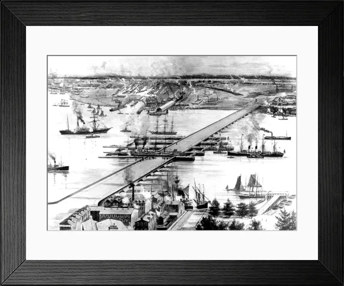 Framed Print : Proposal for a Thames Barrage, Gravesend, 1905 Framed Print : Proposal for a Thames Barrage, Gravesend, 1905