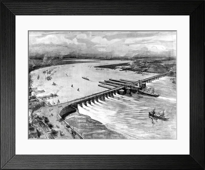 Framed Print : Proposal for a Thames Barrage, Gravesend, 1904 Framed Print : Proposal for a Thames Barrage, Gravesend, 1904