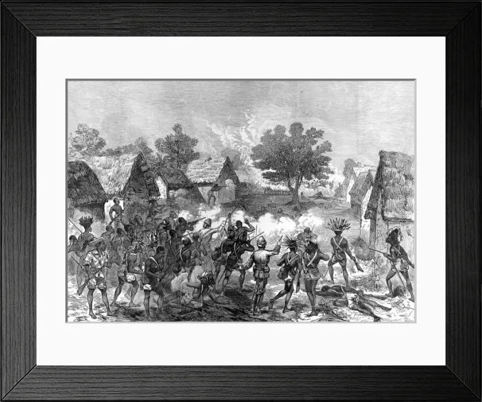 Framed Print : The Ashanti War (1873-74) - Storming a village Framed Print : The Ashanti War (1873-74) - Storming a village