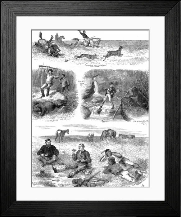 Framed Print : Hunting and Fishing in Manitoba, Canada, 1877