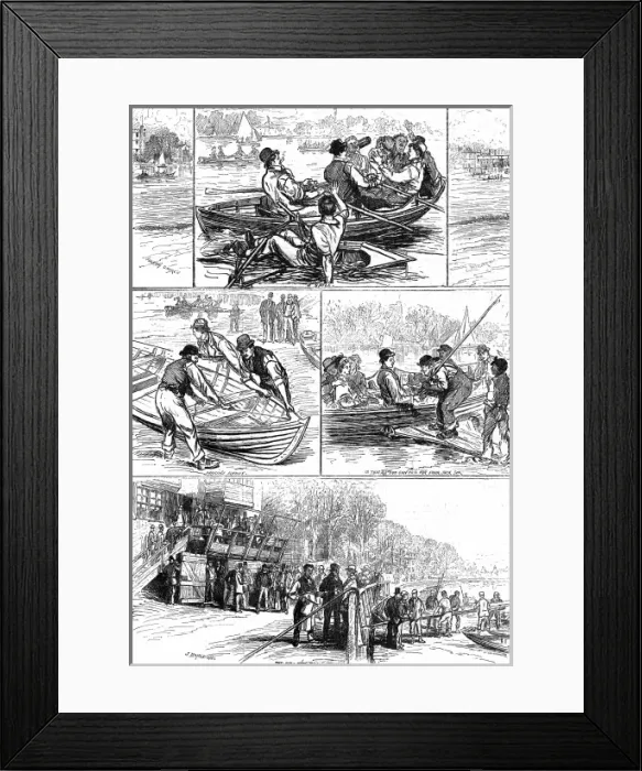 Framed Print : Bank Holiday on the River Thames, 1877