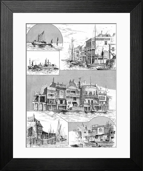 Framed Print : The River Thames in London, 1890 Framed Print : The River Thames in London, 1890