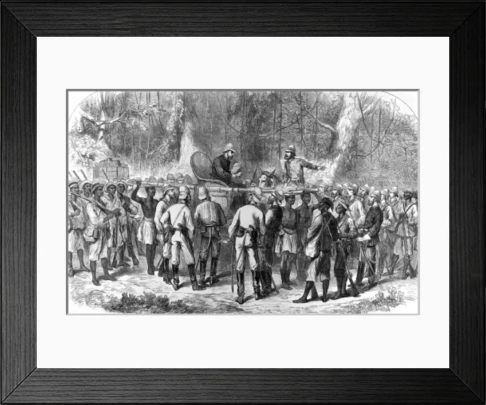 Framed Print : The Ashanti War (1873-74) - Sir Wolseley receives news from Framed Print : The Ashanti War (1873-74) - Sir Wolseley receives news from