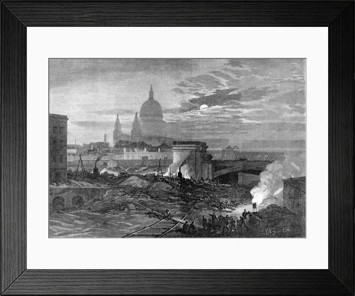 Framed Print : Thames Embankment, London, 1870