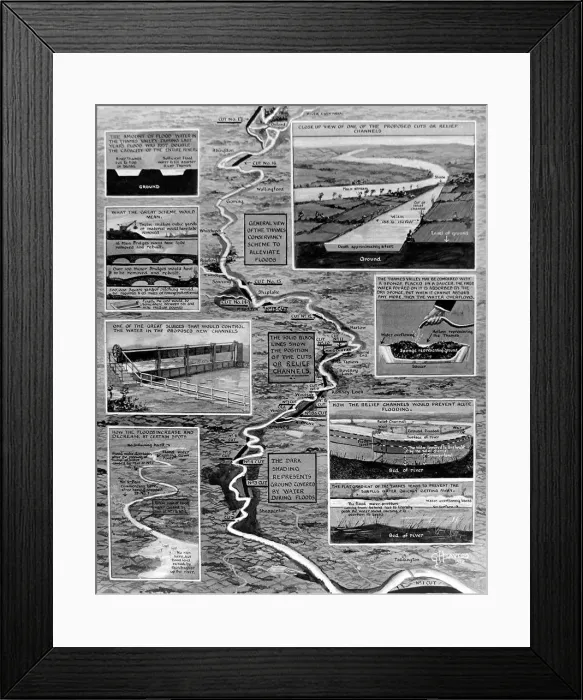 Framed Print : River Thames Flood Prevention Scheme, 1926