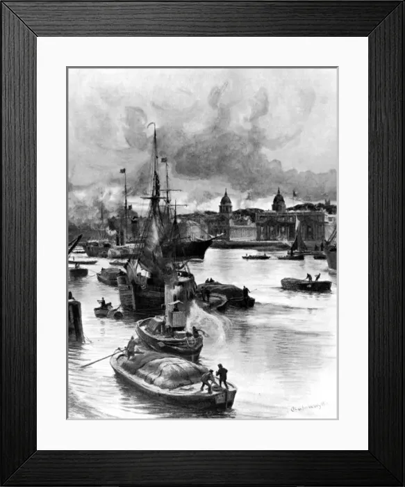 Framed Print : Greenwich Hospital and the River Thames, London, 1900 Framed Print : Greenwich Hospital and the River Thames, London, 1900
