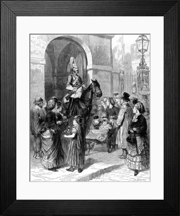 Framed Print : Horse Guard on Sentry Duty, London, 1872 Framed Print : Horse Guard on Sentry Duty, London, 1872