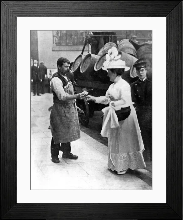 Framed Print : Lady Mayoress of London selling roses, 1912 Framed Print : Lady Mayoress of London selling roses, 1912