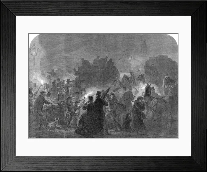 Framed Print : Fog in the Streets of London, 1867 Framed Print : Fog in the Streets of London, 1867