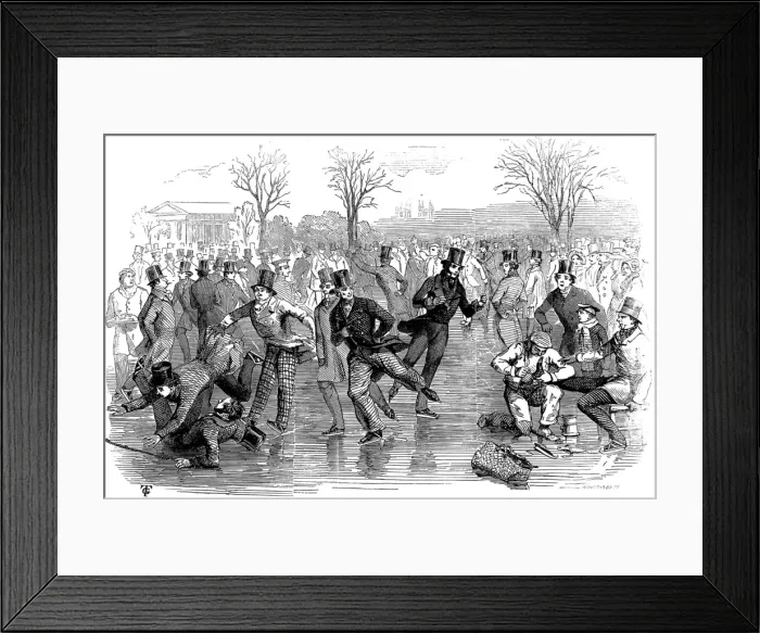 Framed Print : Ice Skating in London, 1847 Framed Print : Ice Skating in London, 1847
