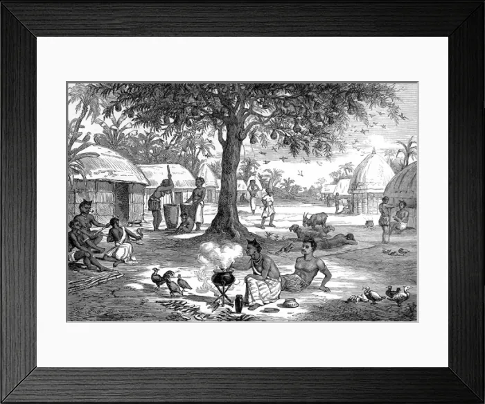 Framed Print : An Ashanti village before the 2nd Ashanti war in 1873 Framed Print : An Ashanti village before the 2nd Ashanti war in 1873