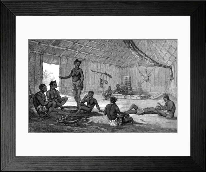 Framed Print : Interior of an Ashanti hut sketched before the 2nd Ashanti W Framed Print : Interior of an Ashanti hut sketched before the 2nd Ashanti W