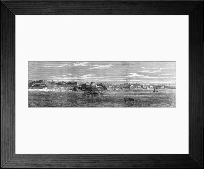 Framed Print : Accra and its coastline in 1873