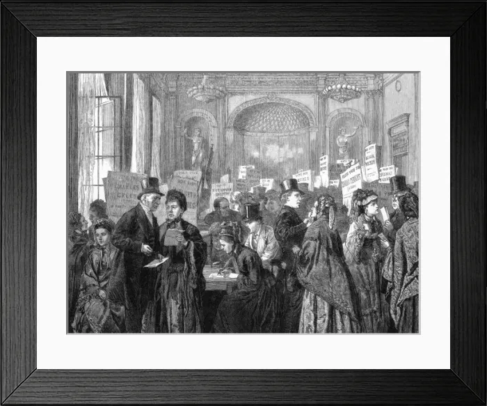 Framed Print : A Charity Election at the London Tavern, 1873 Framed Print : A Charity Election at the London Tavern, 1873