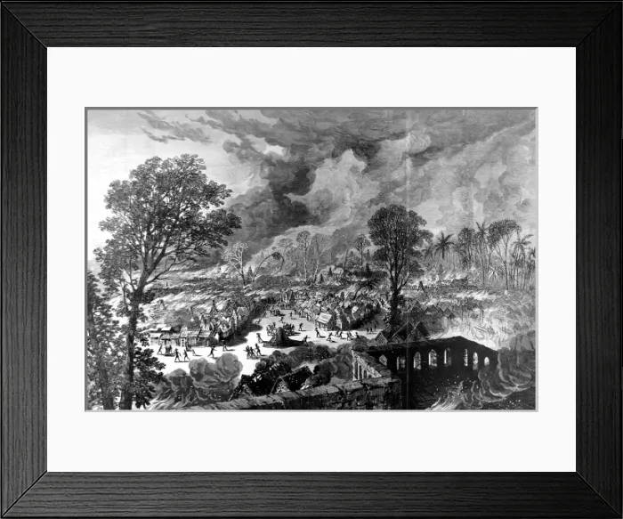 Framed Print : The Ashanti War (1873-74) - The burning of Kumasi Framed Print : The Ashanti War (1873-74) - The burning of Kumasi
