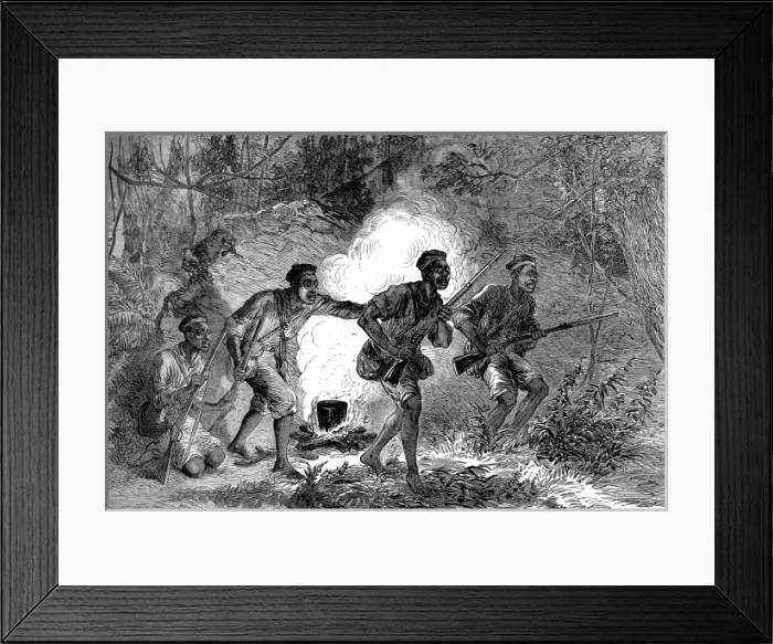 Framed Print : The Ashanti War (1873-74) - Native soldiers surprised Framed Print : The Ashanti War (1873-74) - Native soldiers surprised