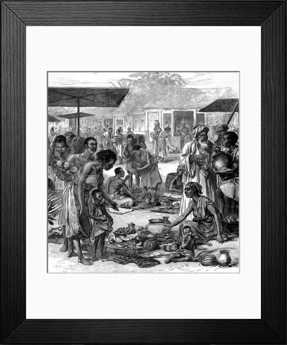 Framed Print : Market place at Kumasi, 1873 Framed Print : Market place at Kumasi, 1873