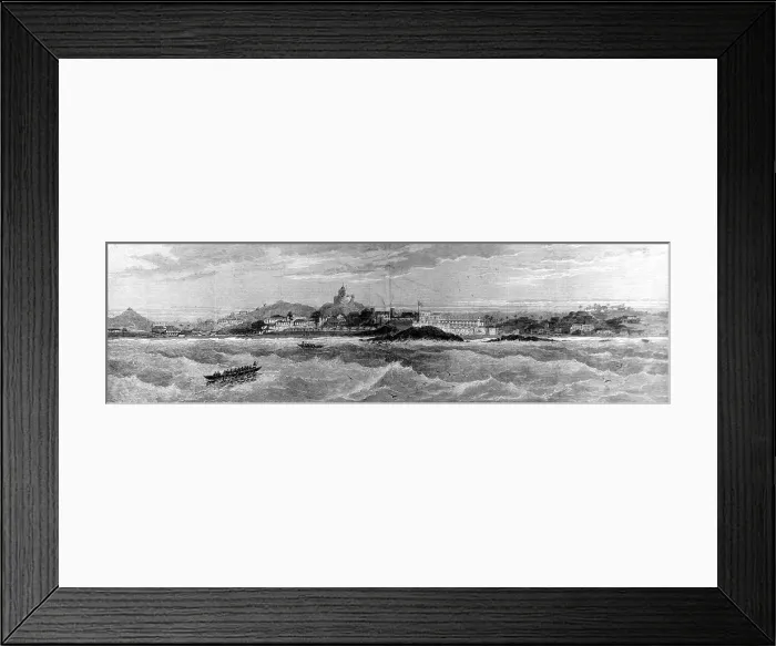 Framed Print : Panoramic view of Cape Coast Castle, 1874 Framed Print : Panoramic view of Cape Coast Castle, 1874