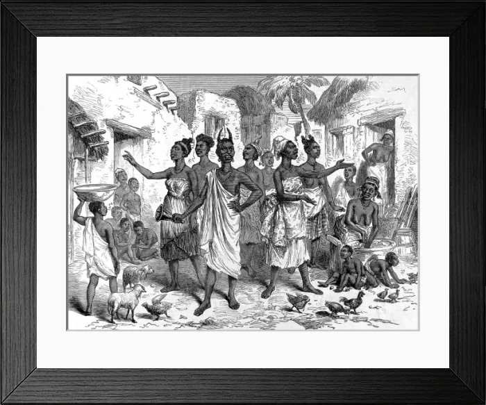 Framed Print : Summoning bearers to Cape Coast Castle, 1874 Framed Print : Summoning bearers to Cape Coast Castle, 1874