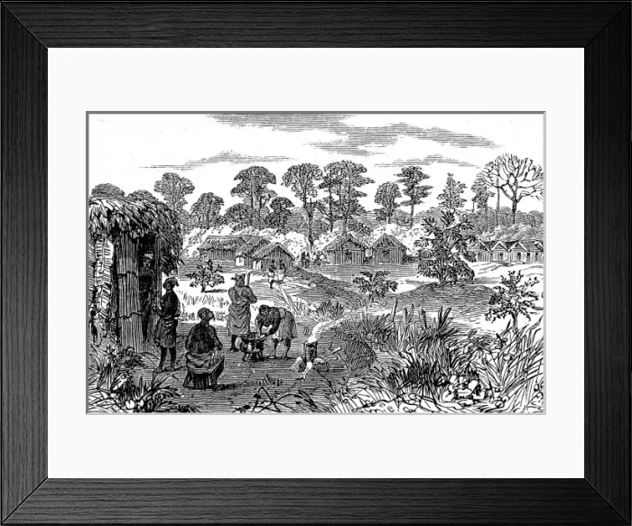 Framed Print : The town of Sutah, Gold Coast, 1874 Framed Print : The town of Sutah, Gold Coast, 1874