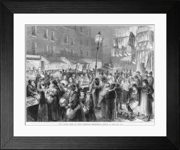 Framed Print : The London poor at their Christmas shopping Framed Print : The London poor at their Christmas shopping