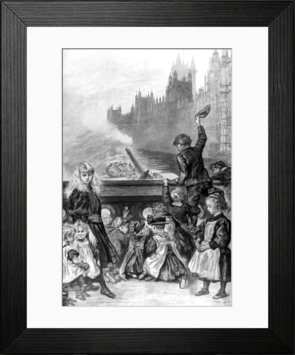 Framed Print : Poor children on Westminster Bridge Framed Print : Poor children on Westminster Bridge