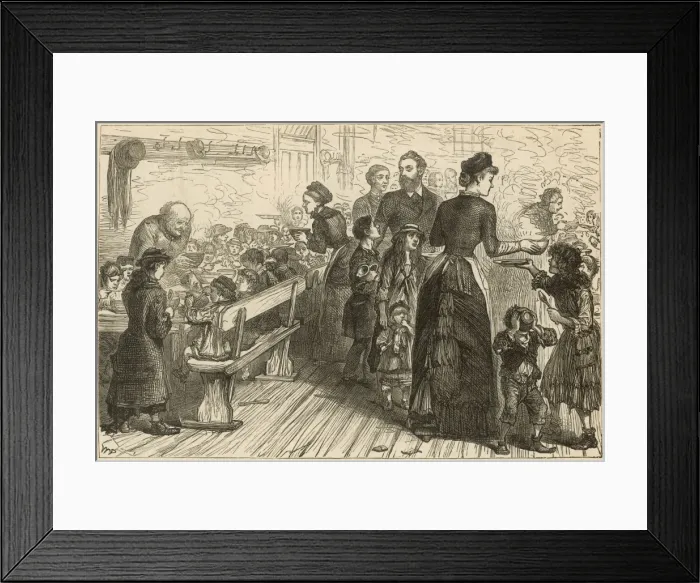 Framed Print : Poor children being fed in Limehouse, London Framed Print : Poor children being fed in Limehouse, London